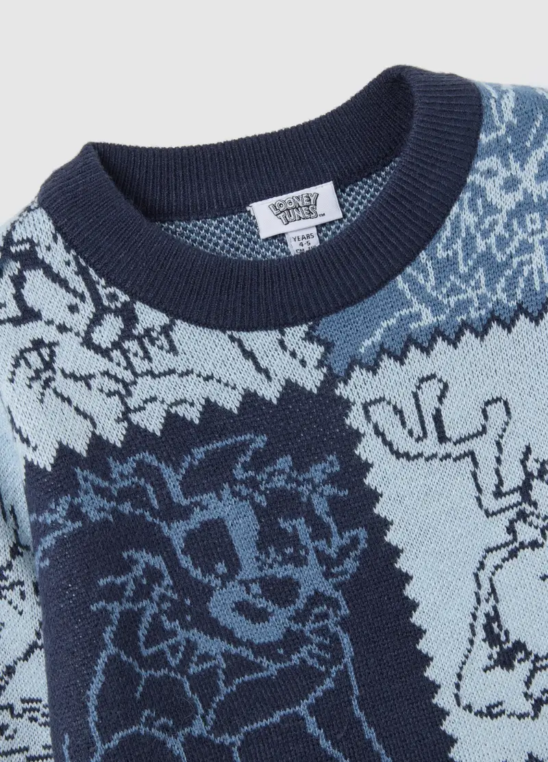 Pullover Girocollo Multicolor Regular Fit Con Stampe Looney Tunes, Bambino, Multicolor miniatura 3