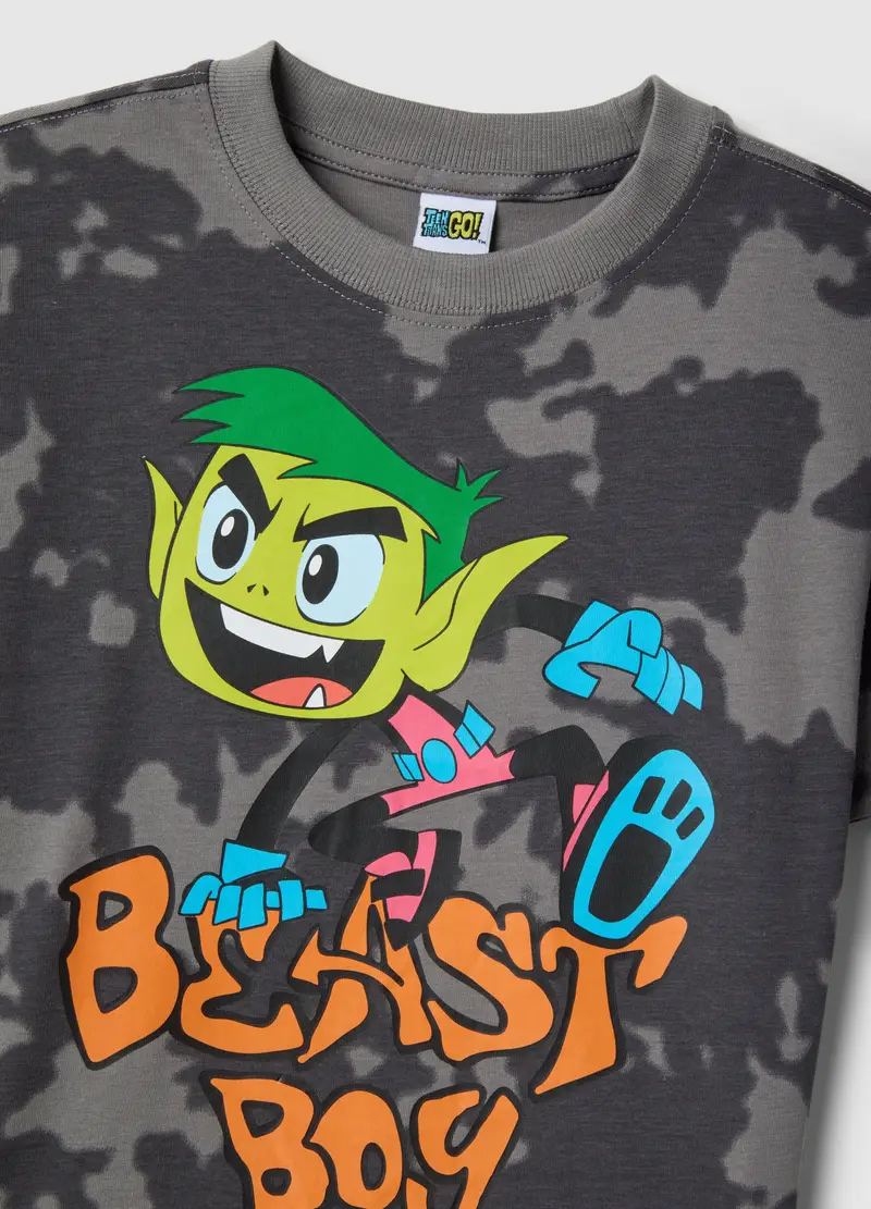 T-shirt In Puro Cotone Grigio Da Bambino Regular Fit Con Stampa, Grigio miniatura 3