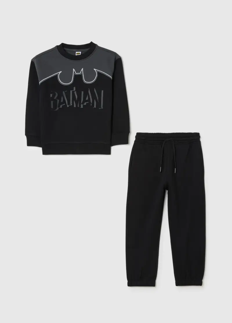 Tuta Nera Con Stampa Batman, Bambino, Nero