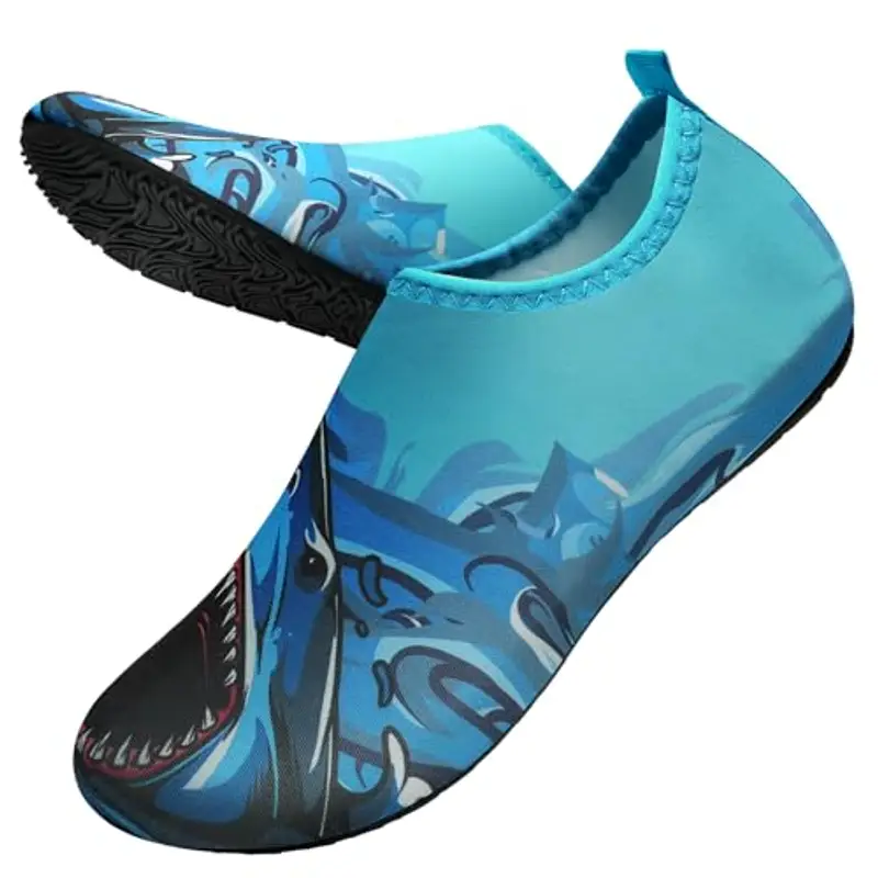 WateLves Scarpe da Bagno Uomini Donne Acqua Scarpe da Spiaggia Scarpe da nuotoTraspirante Surf Scarpe Unisex Spiaggia Piscina Yoga Hai Blau-40/41