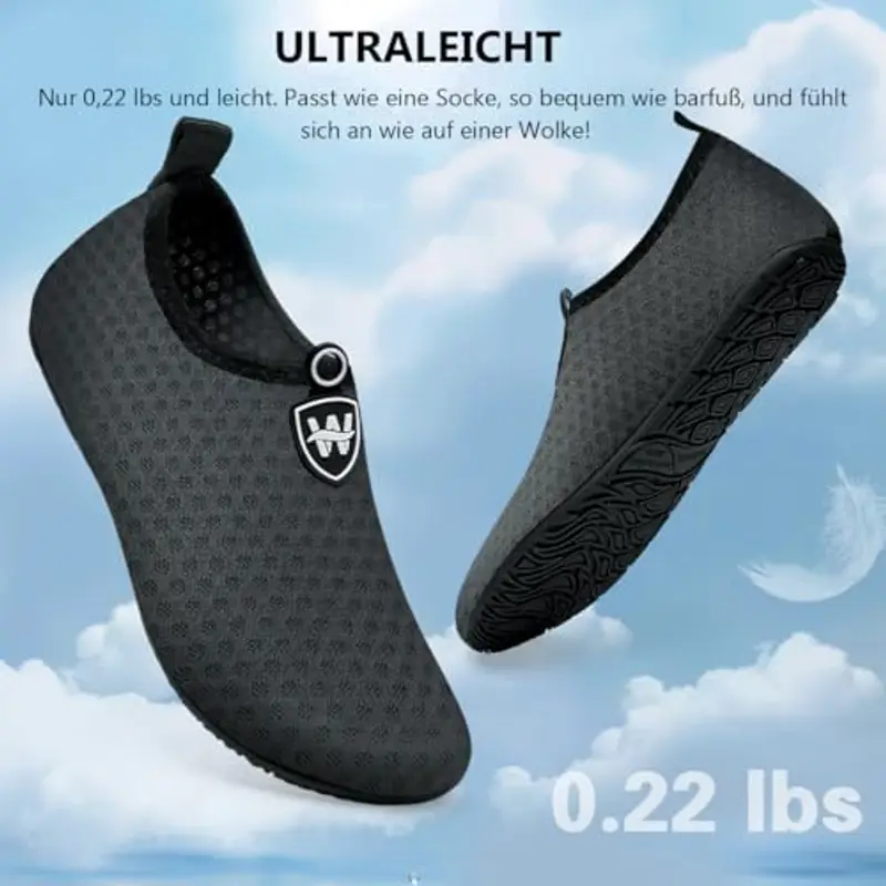 WateLves Scarpe da Bagno Uomini Donne Acqua Scarpe da Spiaggia Scarpe da nuotoTraspirante Surf Scarpe Unisex Spiaggia Piscina Yoga Schneeflocken Grau-42/43 miniatura 3