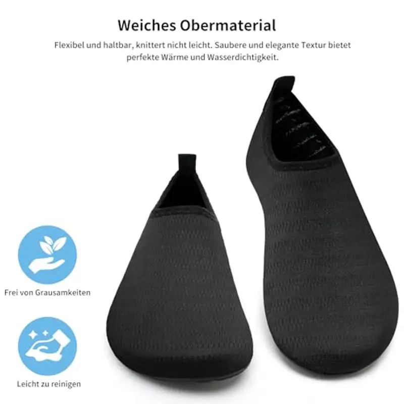 WateLves Scarpe da Scoglio Scarpette Uomo Asciugatura Rapida Donna Uomo Super Leggere Antiscivolo per Spiaggia e Snorkeling Piscina Unisex(x.tw.Nero 46/47) miniatura 2