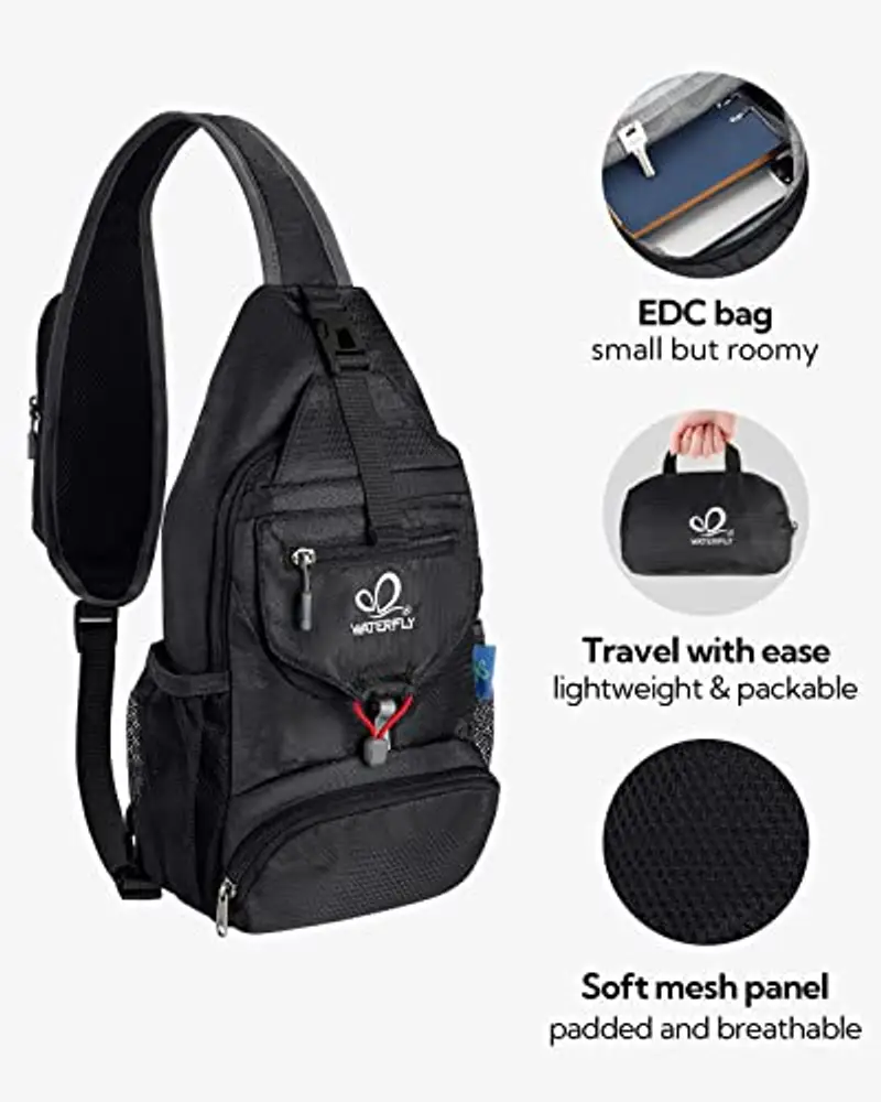 Waterfly Zaino Monospalla Ripiegabile Piccolo Zaini Petto Borse a Spalla borsa da Giorno per Sportivo Escursioni e Viaggi Uomo Donna miniatura 3
