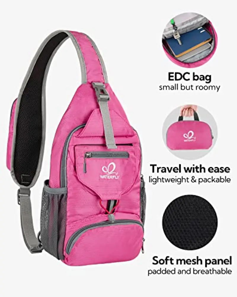 Waterfly Zaino Monospalla Ripiegabile Piccolo Zaini Petto Borse a Spalla borsa da Giorno per Sportivo Escursioni e Viaggi Uomo Donna miniatura 3