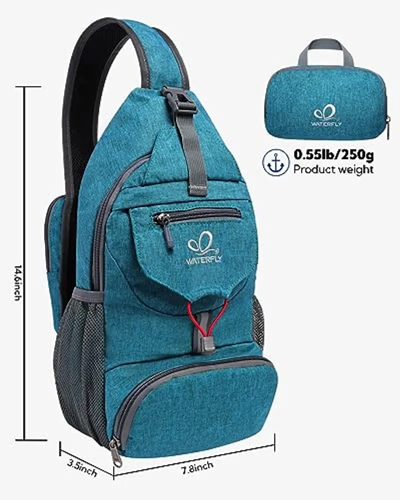 Waterfly Zaino Monospalla Ripiegabile Piccolo Zaini Petto Borse a Spalla borsa da Giorno per Sportivo Escursioni e Viaggi Uomo Donna miniatura 2