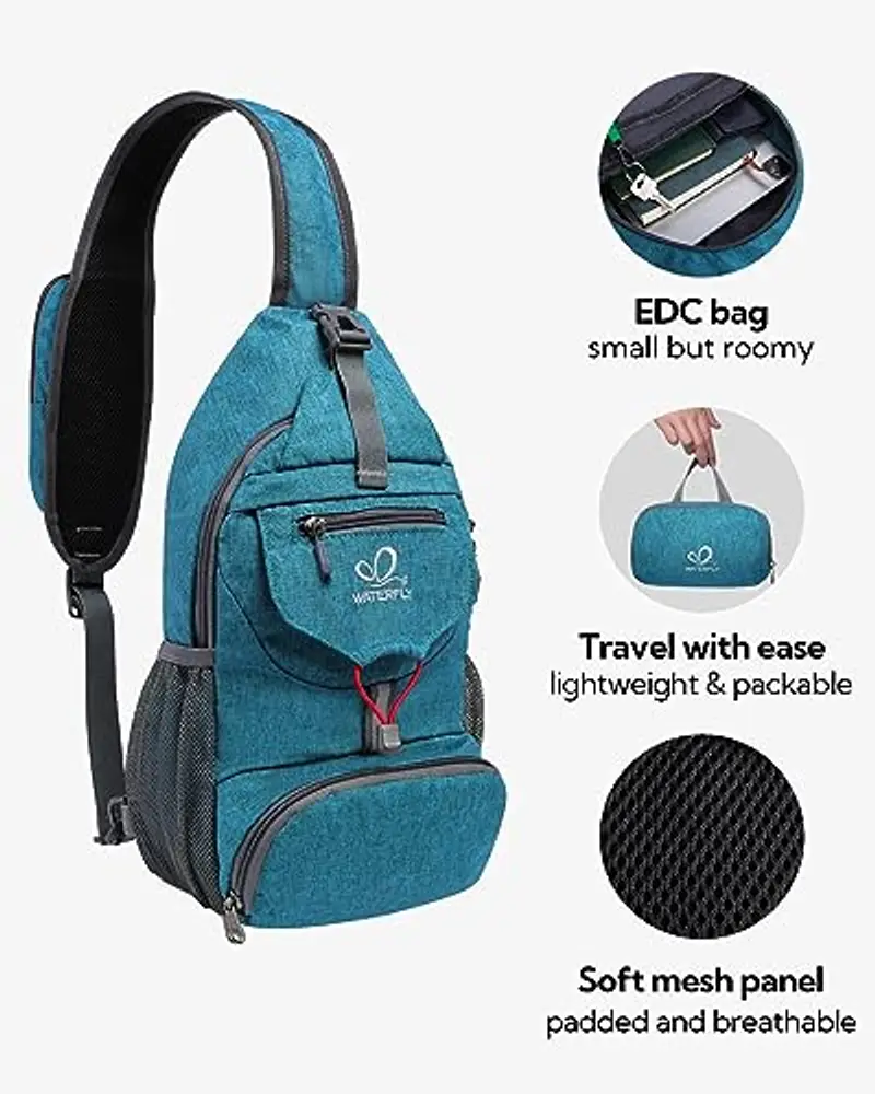 Waterfly Zaino Monospalla Ripiegabile Piccolo Zaini Petto Borse a Spalla borsa da Giorno per Sportivo Escursioni e Viaggi Uomo Donna miniatura 3
