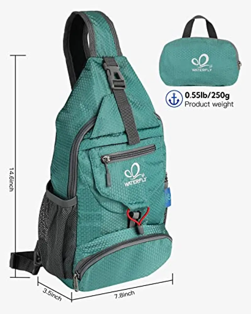 Waterfly Zaino Monospalla Ripiegabile Piccolo Zaini Petto Borse a Spalla borsa da Giorno per Sportivo Escursioni e Viaggi Uomo Donna miniatura 2