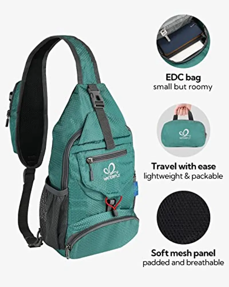 Waterfly Zaino Monospalla Ripiegabile Piccolo Zaini Petto Borse a Spalla borsa da Giorno per Sportivo Escursioni e Viaggi Uomo Donna miniatura 3