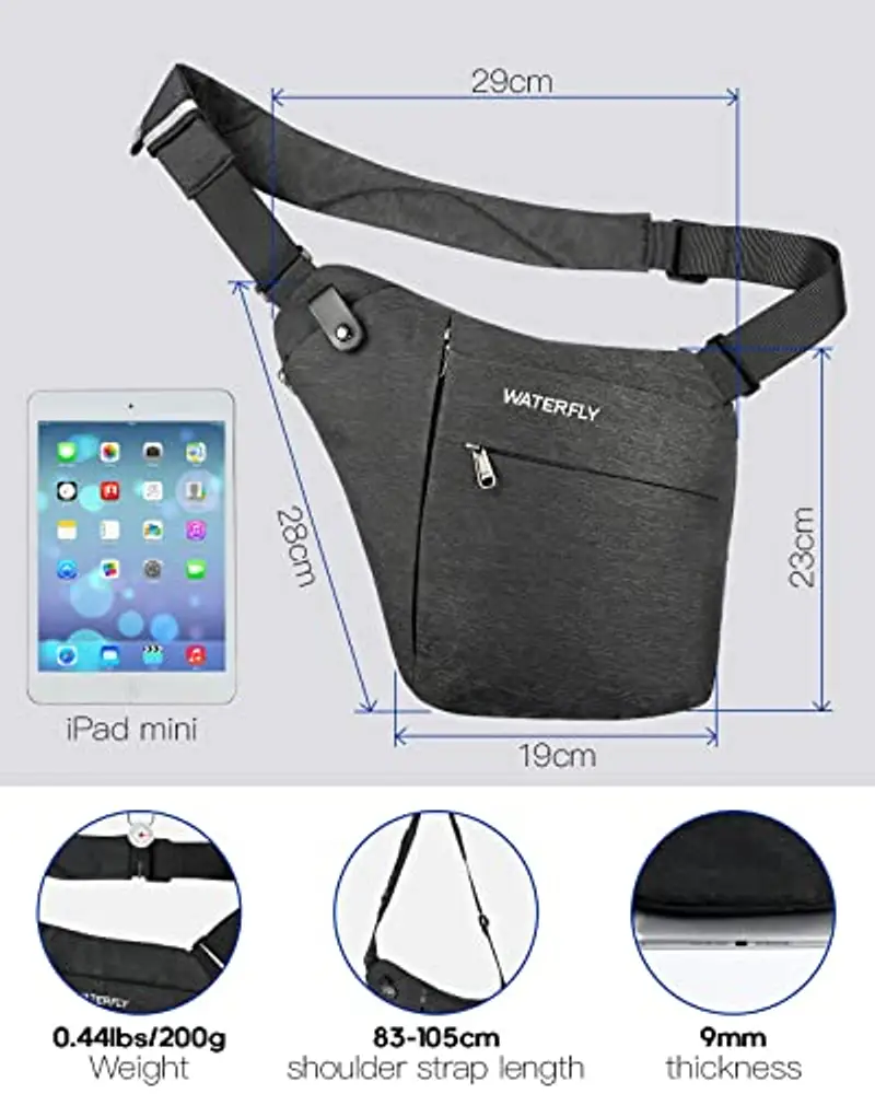 Waterfly Borsello Uomo Nero 2143098 miniatura 3