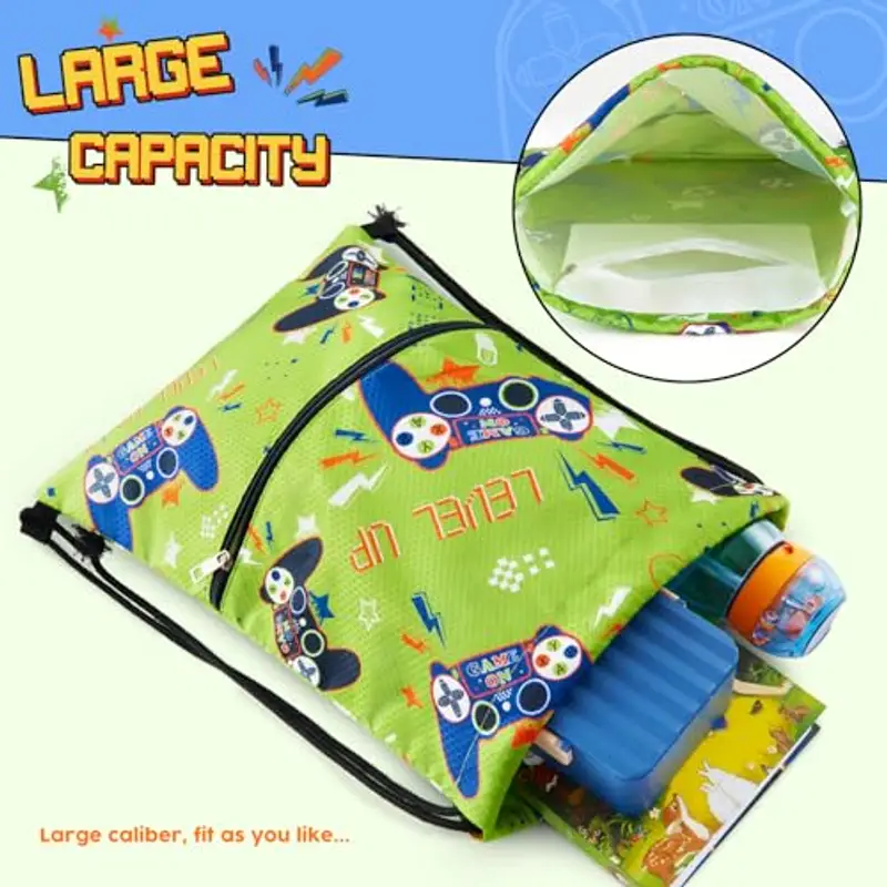 WAWSAM Borsa con Coulisse Gioco per Bambini - Sacca Palestra con Coulisse per Bambini Borsa Sportiva Bambina Ragazzo miniatura 3