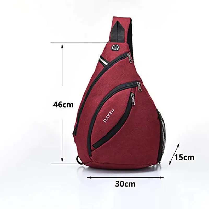 WDEC Zaino Monospalla Uomo Donna, Grande Capacità, Pacchetto Toracico Antifurto, Sportivo Sling Bag Zaino Spalla, Zaino miniatura 2