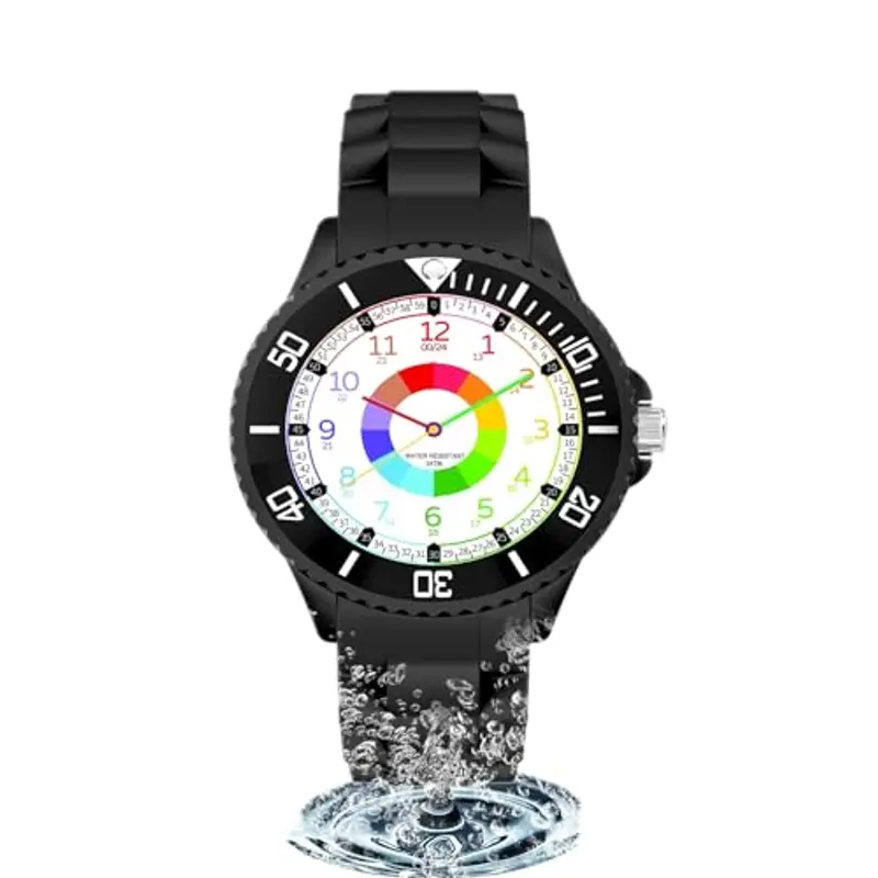 WeaxiTex Orologio per bambini per ragazzi e ragazze,orologio da polso educativo per bambini,orologio analogico con