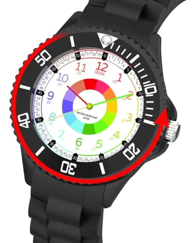 WeaxiTex Orologio per bambini per ragazzi e ragazze, orologio da polso educativo per bambini, orologio analogico con miniatura 2