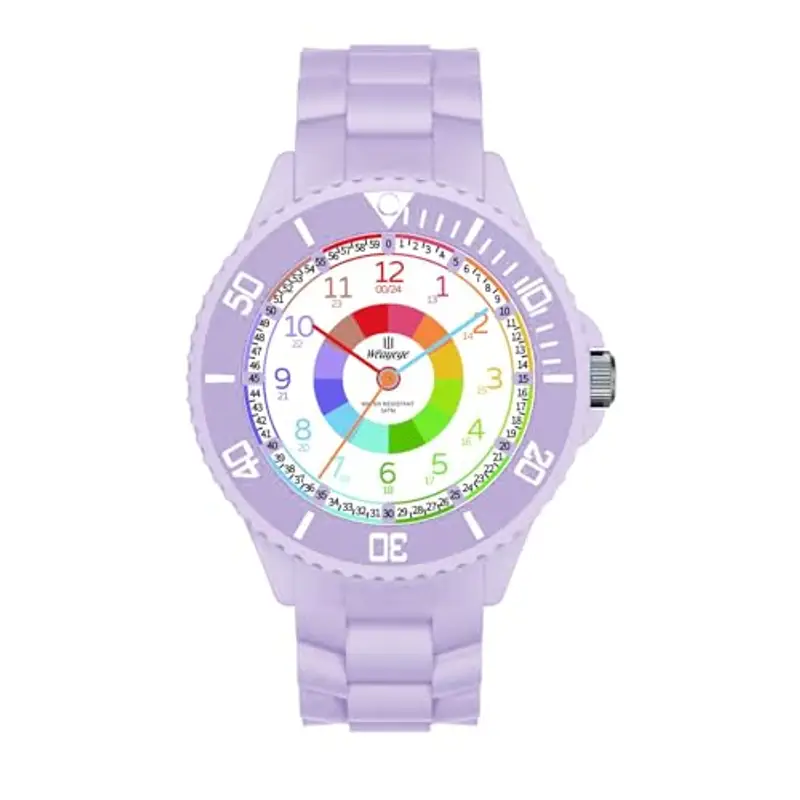 Weayege Orologio per bambini per ragazzi e ragazze,orologio da polso educativo per bambini,orologio analogico con lunetta girevole,facile da imparare a leggere,Impermeabile 3ATM,Full HD 1080P Home