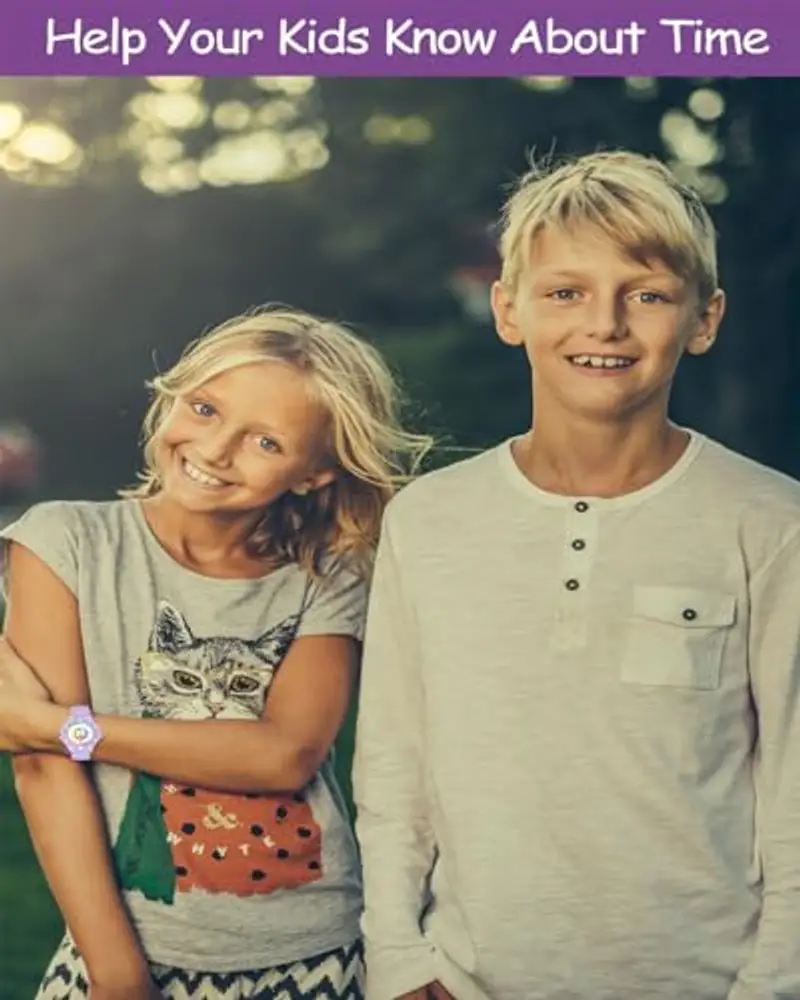 Weayege Orologio per bambini per ragazzi e ragazze, orologio da polso educativo per bambini, orologio analogico con lunetta girevole, facile da imparare a leggere, Impermeabile 3ATM, Full HD 1080P Home miniatura 3