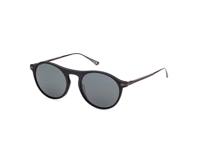 Web Unisex WE0346 02D Occhiali da sole Acetato Nero Fumo Rotonda Polarizzata