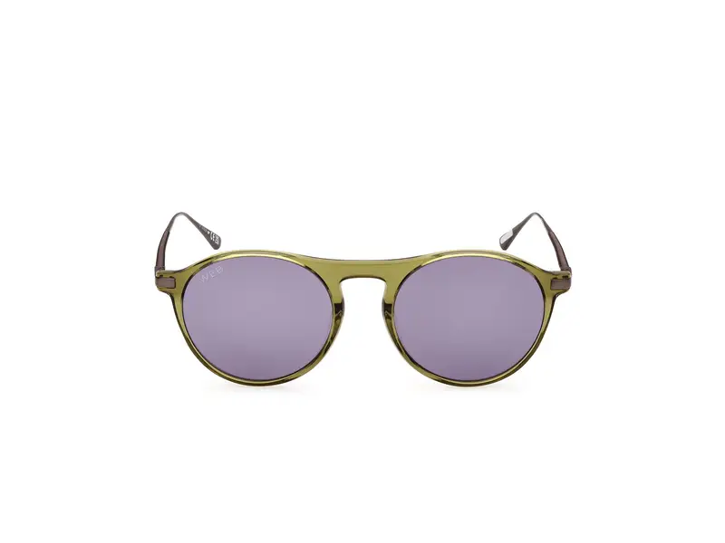 Web Unisex WE0346 95A Occhiali da sole Acetato Verde Fumo Rotonda Normale miniatura 2