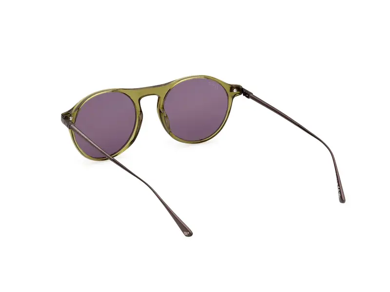 Web Unisex WE0346 95A Occhiali da sole Acetato Verde Fumo Rotonda Normale miniatura 3