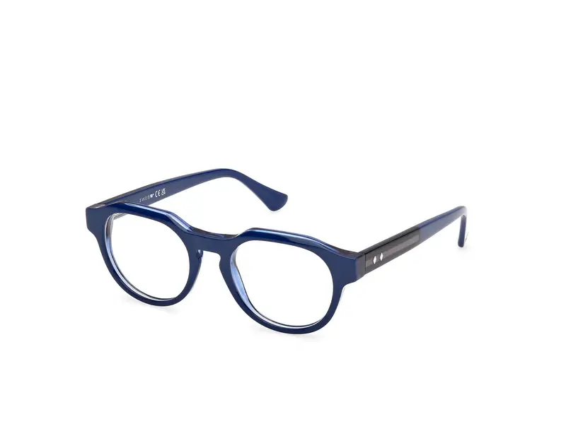 Web Unisex WE5421 92 Montature da vista Acetato Blu  Rotonda Normale