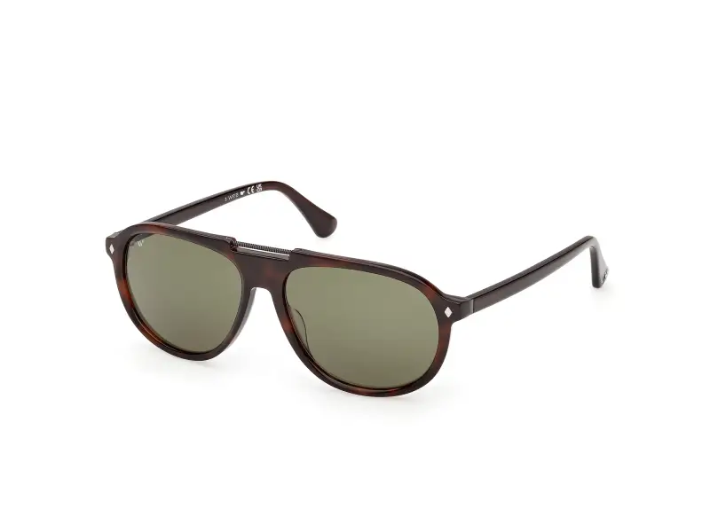 Uomo Web WE0394 56N Occhiali da sole Acetato Havana Verde Pilot Normale