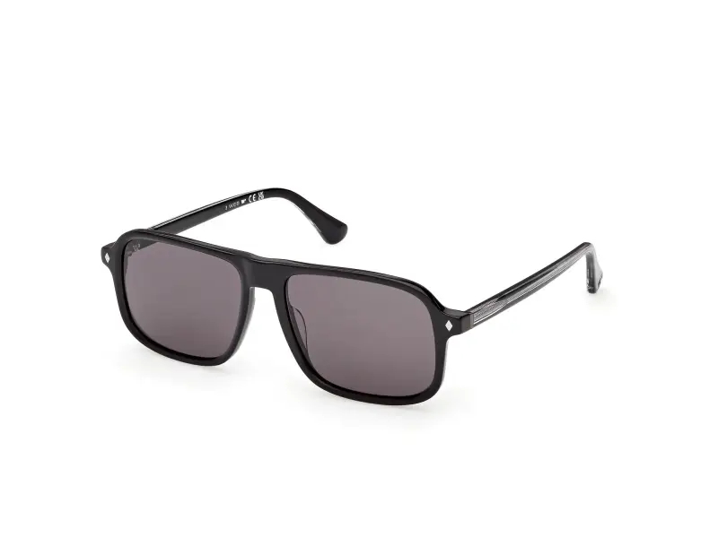 Uomo Web WE0396 05A Occhiali da sole Acetato Nero Fumo Squadrata Normale