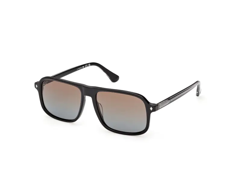 Uomo Web WE0396 05F Occhiali da sole Acetato Nero Marrone Squadrata Normale