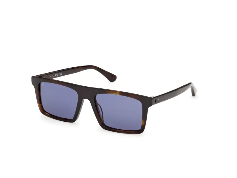 Uomo Web WE0397 52V Occhiali da sole Acetato Havana Blu Squadrata Normale