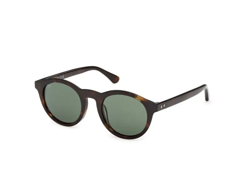 Uomo Web WE0398 52N Occhiali da sole Acetato Havana Verde Rotonda Normale