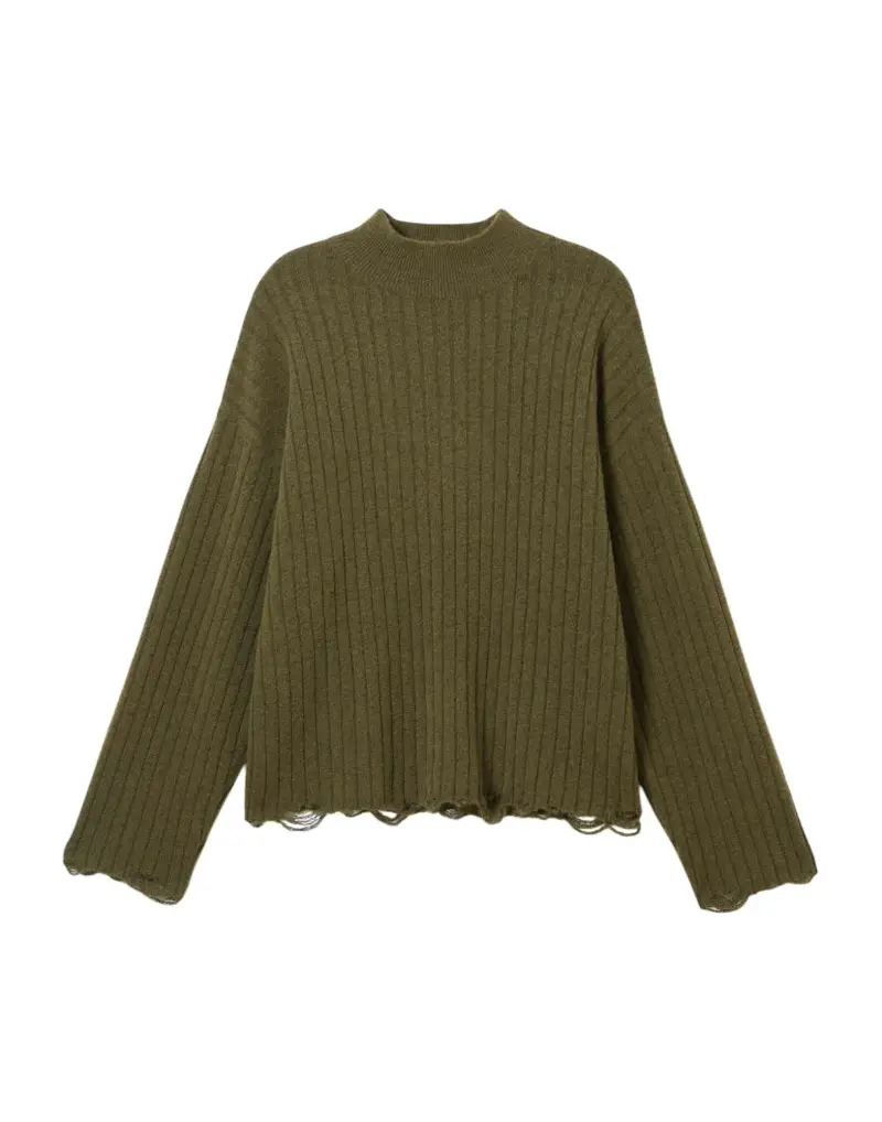 Sweater Turtleneck Ethan maglioncino collo alto in misto lana - khaki green M