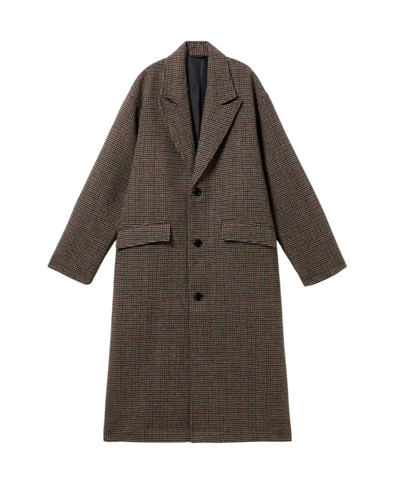 Woolblend Coat Rudi Cappotto monopetto oversize in lana - Brown check S