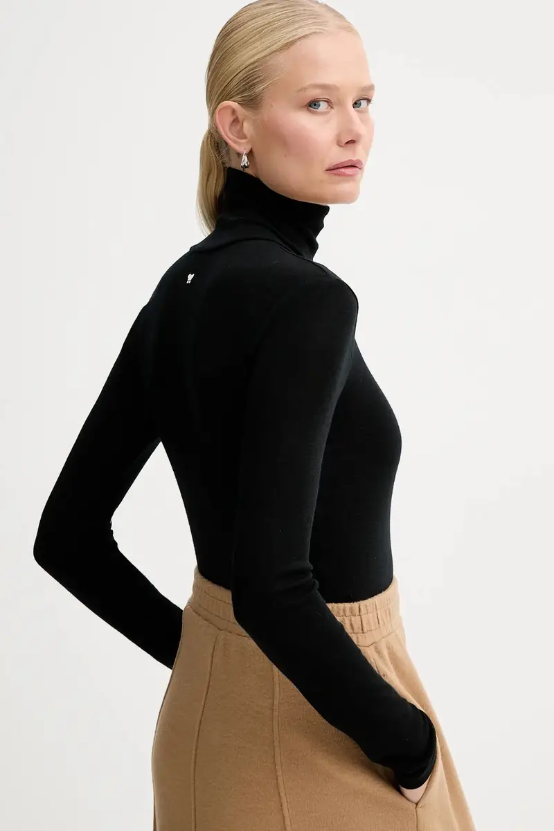 camicetta a maniche lunghe con lana TESEO colore nero 2525946052600 miniatura 4