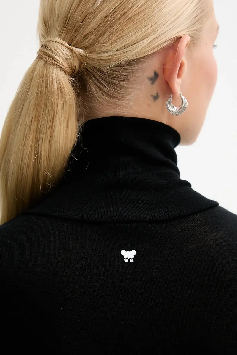 camicetta a maniche lunghe con lana TESEO colore nero 2525946052600 miniatura 5