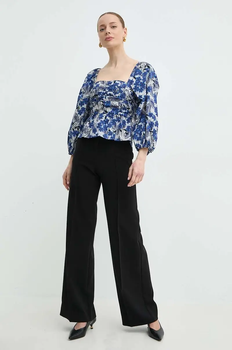 camicetta in cotone donna colore blu 2415161042600 miniatura 2