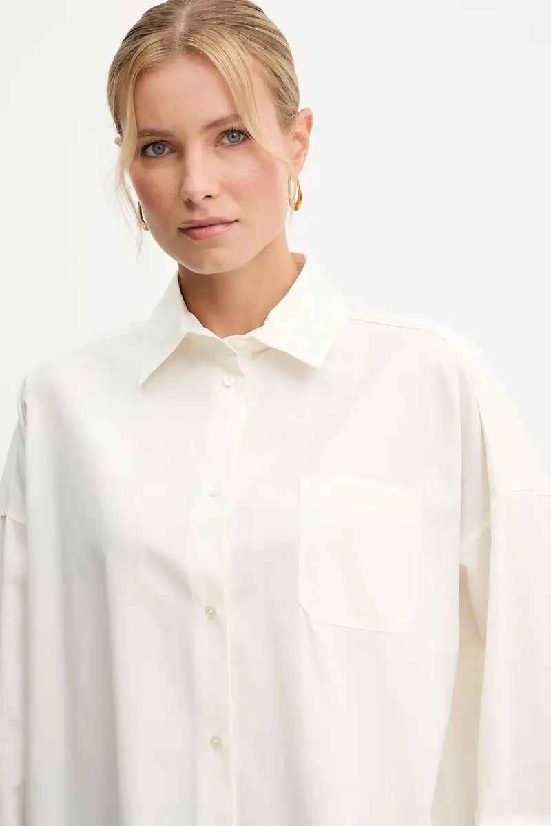 camicia in cotone ARTURO donna colore bianco 2525116042600 Beige miniatura 3