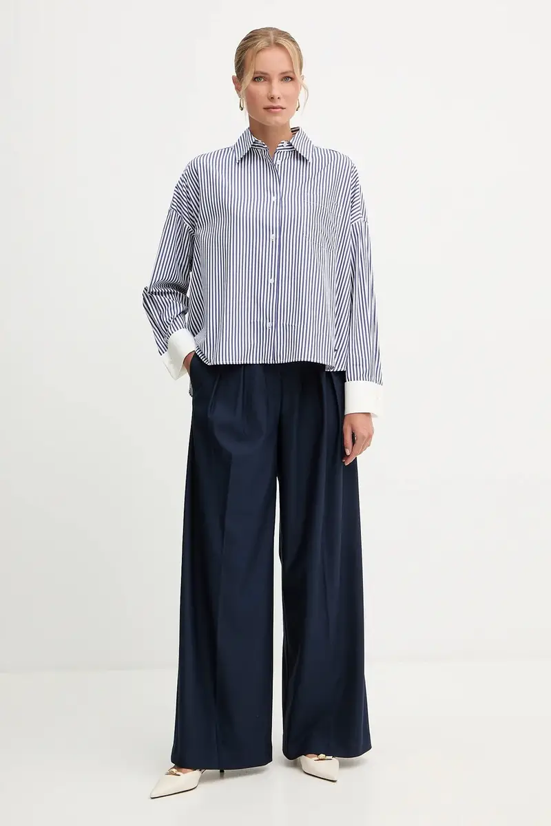 camicia in cotone ARTURO donna colore blu navy 2525116042600 miniatura 2