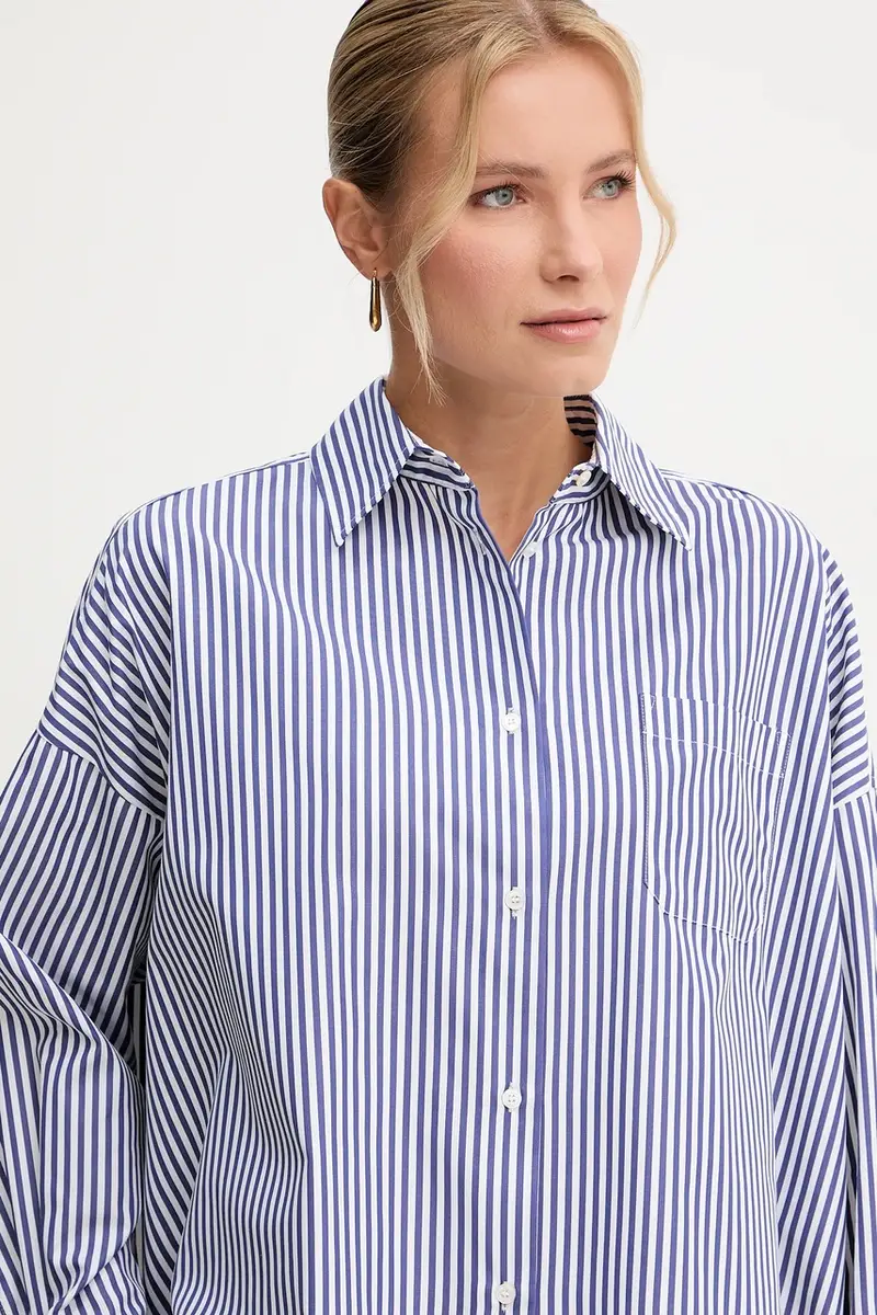 camicia in cotone ARTURO donna colore blu navy 2525116042600 miniatura 4