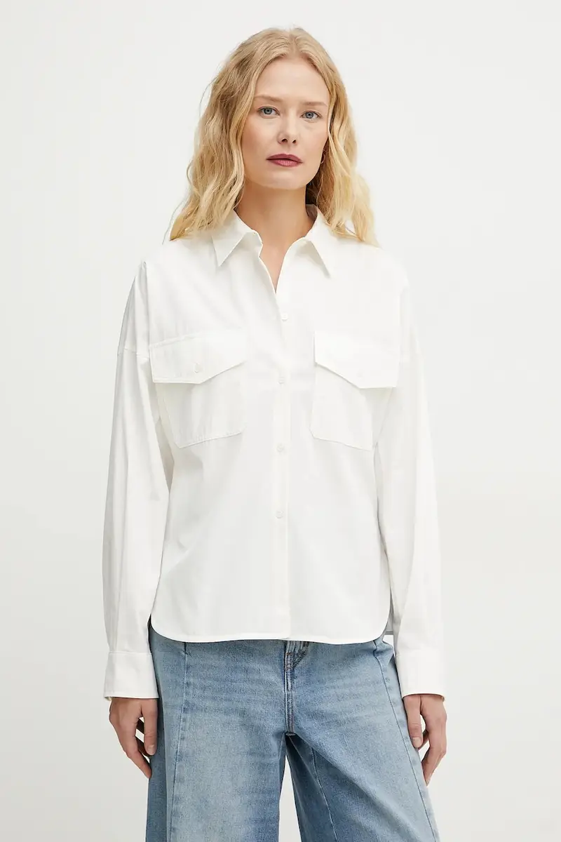 camicia in cotone donna colore beige 2515111021600