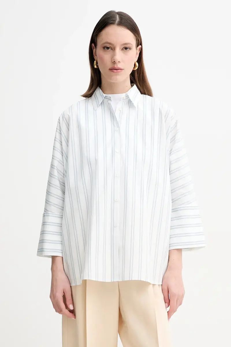 camicia in cotone donna colore beige 2515111092600 Bianco