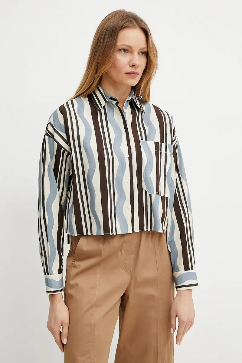 camicia in cotone donna colore marrone 2515111112600