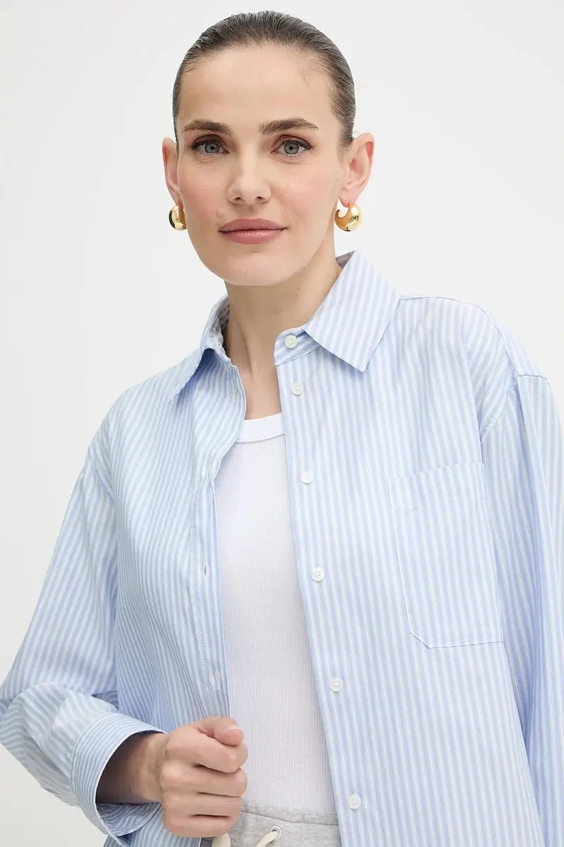 camicia in cotone NUORO donna colore blu 2525116111600 miniatura 4