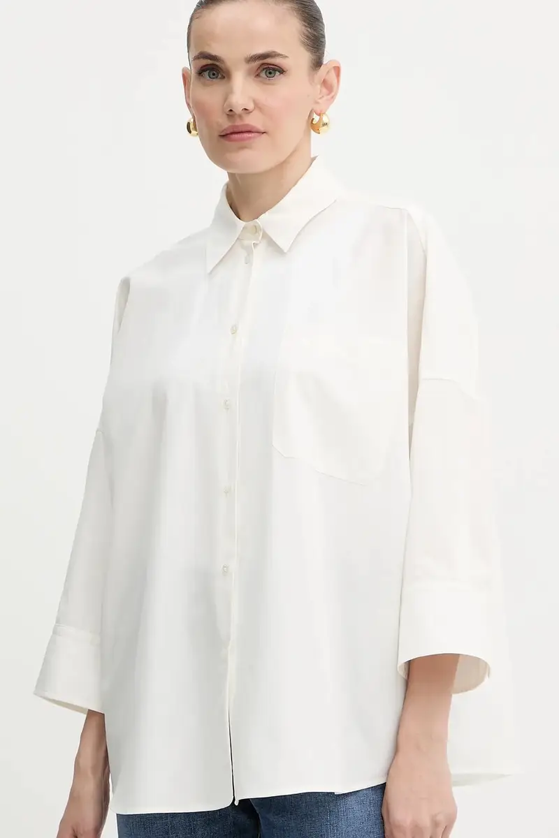 camicia in cotone ZAVORRA donna colore beige 2525116121600 miniatura 4