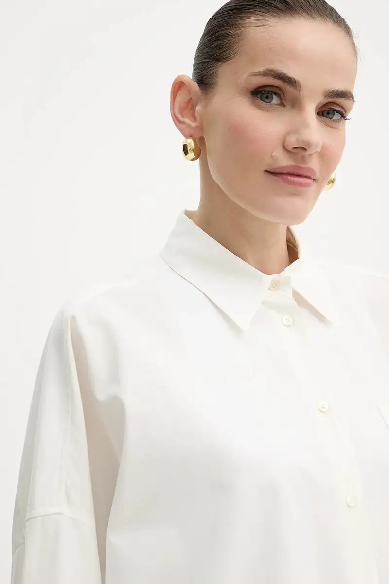 camicia in cotone ZAVORRA donna colore beige 2525116121600 miniatura 5