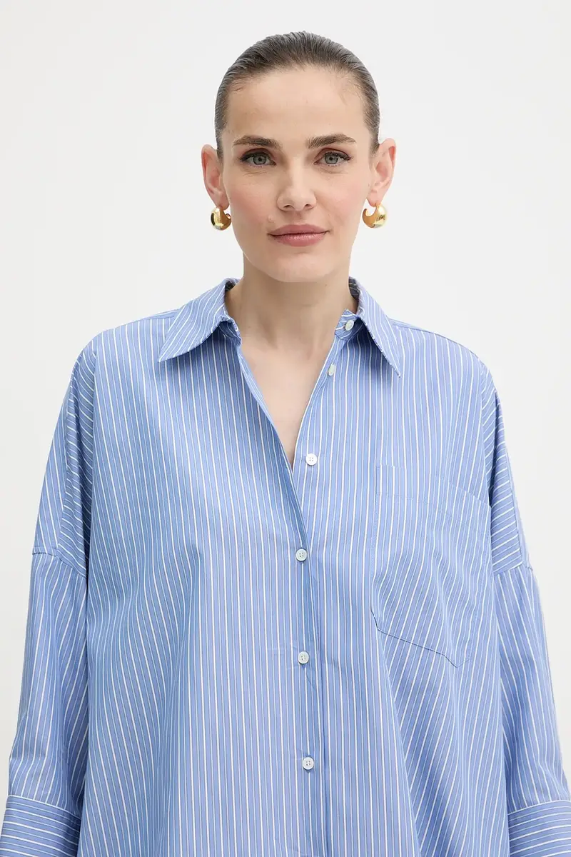 camicia in cotone ZAVORRA donna colore blu 2525116121600 miniatura 4