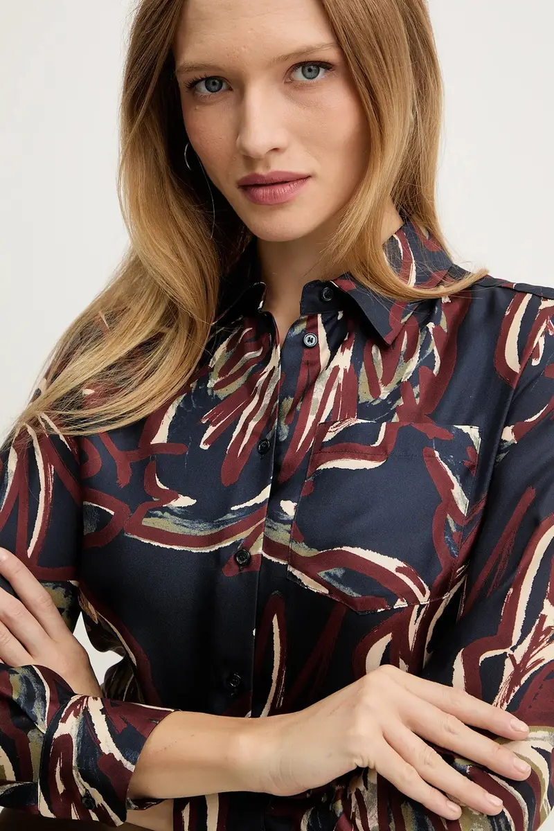 camicia in seta RIVE donna colore blu navy 2525116062600 miniatura 4