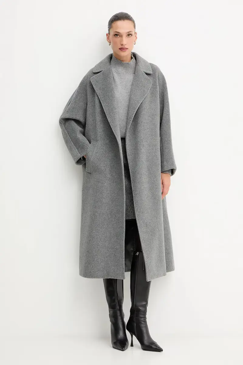 cappotto con lana TEMPERA colore grigio 2525016082600 miniatura 2