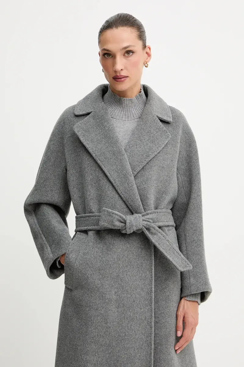 cappotto con lana TEMPERA colore grigio 2525016082600 miniatura 4