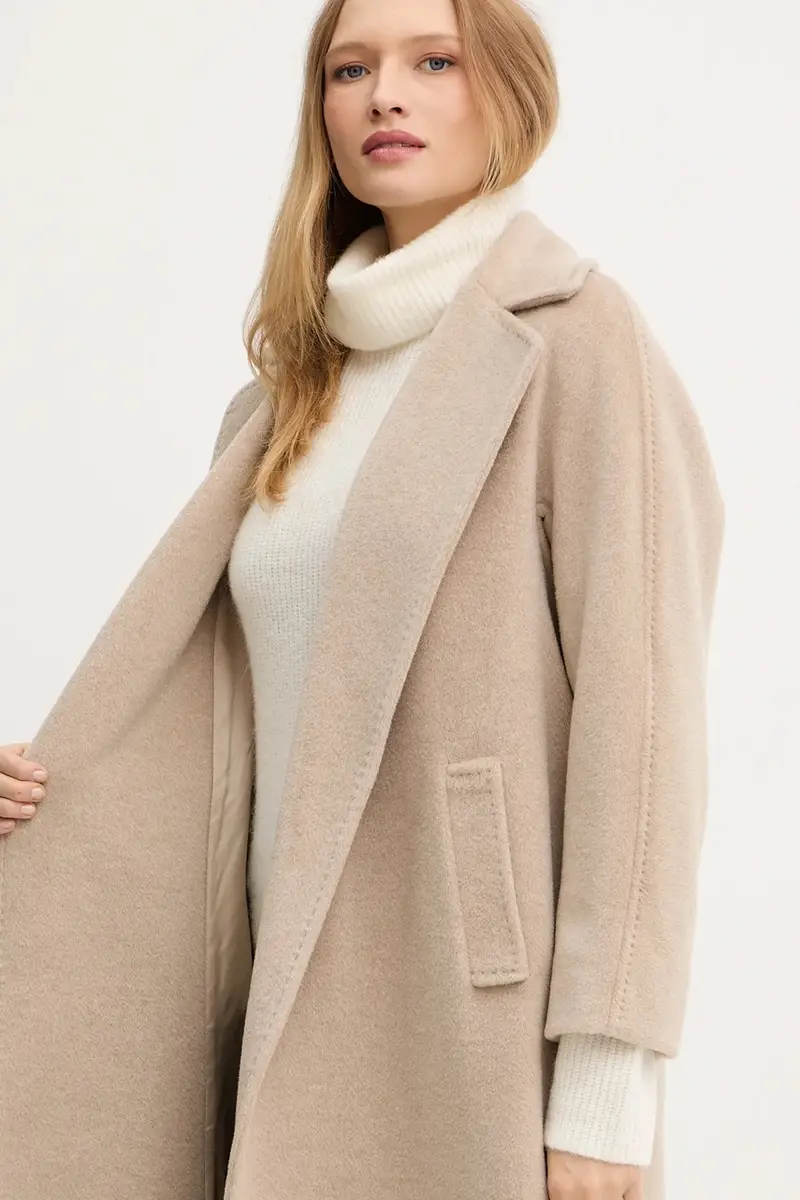 cappotto con lana TEMPERA colore marrone 2525016082600 Beige miniatura 4