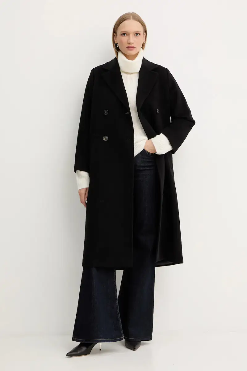 cappotto con lana ZUFOLO colore nero 2525016092600 miniatura 2