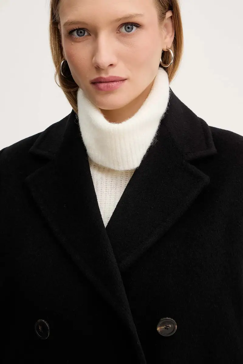 cappotto con lana ZUFOLO colore nero 2525016092600 miniatura 4