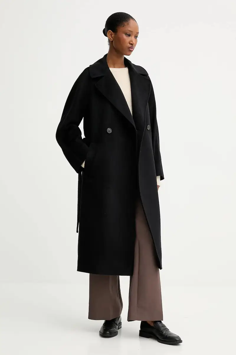 cappotto in lana RESINA Nero miniatura 2